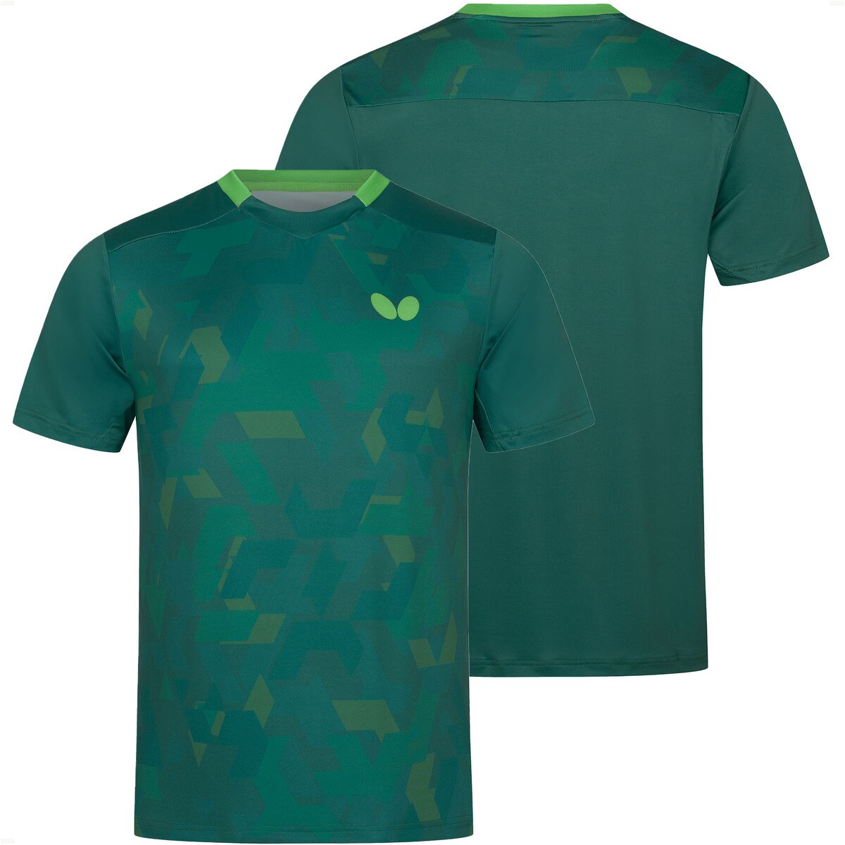 Butterfly Ageo Shirt - Jade Green - Front/Back